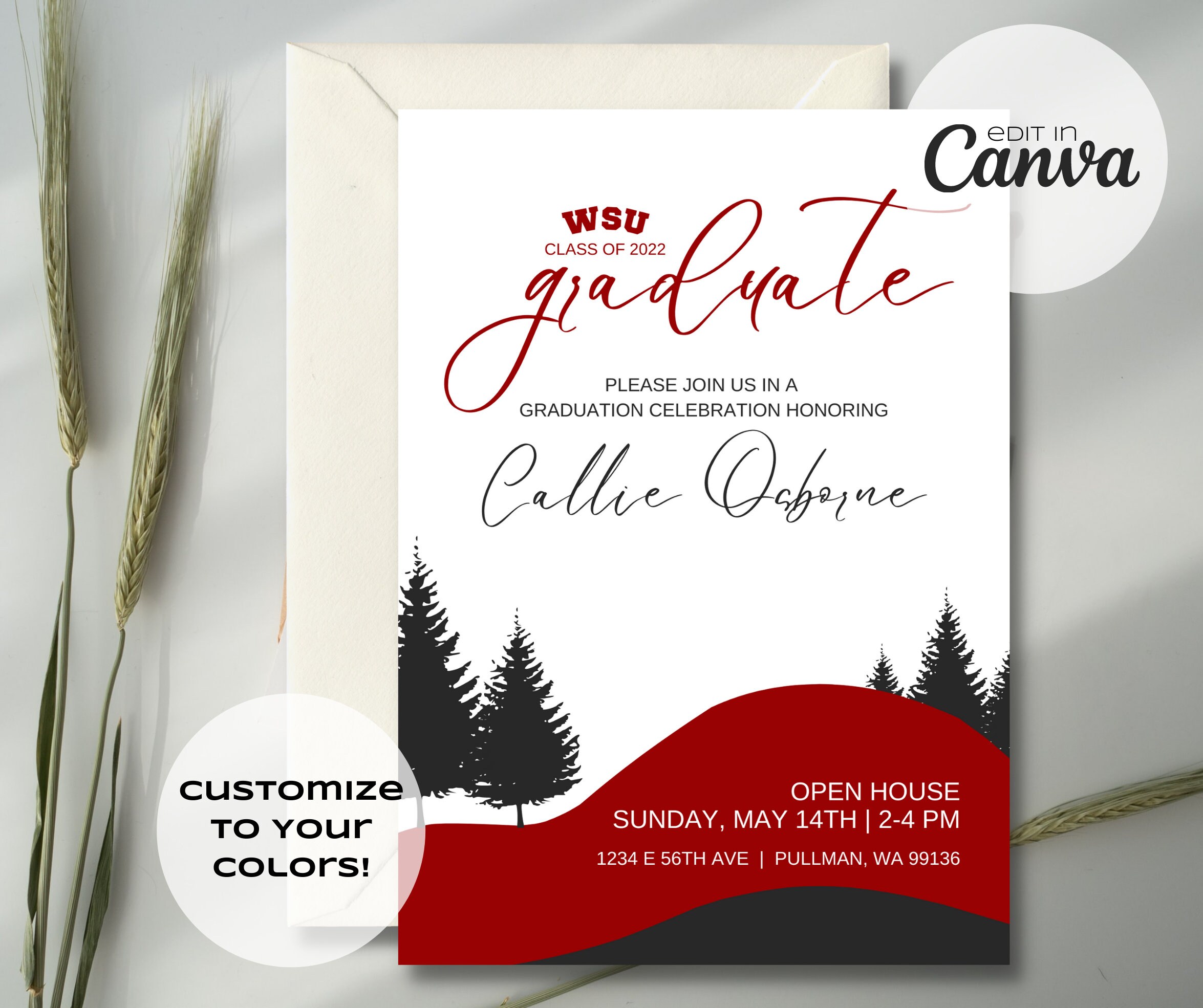 WSU Graduation Invitation Template Washington State Etsy wsu-graduation-invitation-template-washington-state-etsy