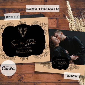 Western Romance Wedding Invitation Template, Ranch Wedding, Southwest Cowboy Inspiration. Editable Template. Instant Download. image 6