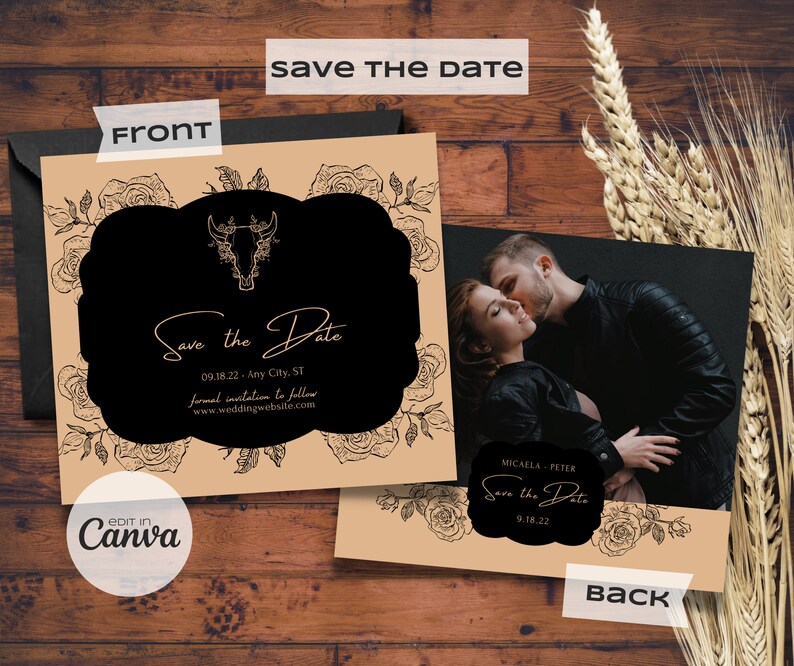 Western Romance Wedding Invitation Template, Ranch Wedding, Southwest Cowboy Inspiration. Editable Template. Instant Download. image 6