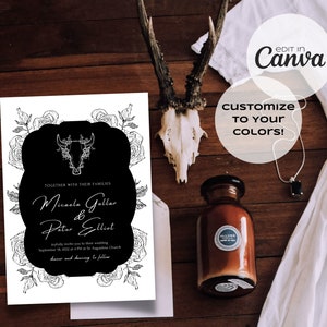 Western Romance Wedding Invitation Template, Ranch Wedding, Southwest Cowboy Inspiration. Editable Template. Instant Download. image 2