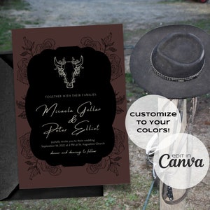 Western Romance Wedding Invitation Template, Ranch Wedding, Southwest Cowboy Inspiration. Editable Template. Instant Download. image 3