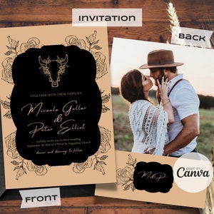 Western Romance Wedding Invitation Template, Ranch Wedding, Southwest Cowboy Inspiration. Editable Template. Instant Download. image 4
