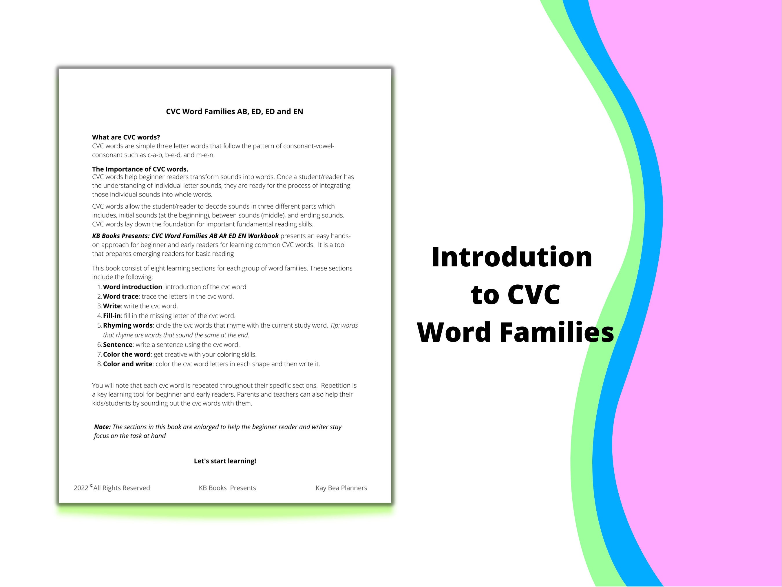 CVC Word Families Digital and Printable Activity Sheets | Word Families ...