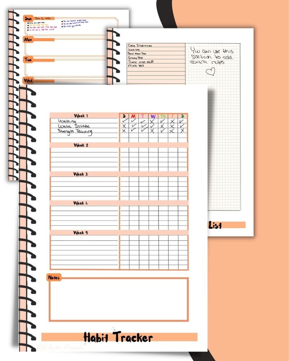 Samsung Notes Planificador digital sin fecha / Plantillas de Etsy España