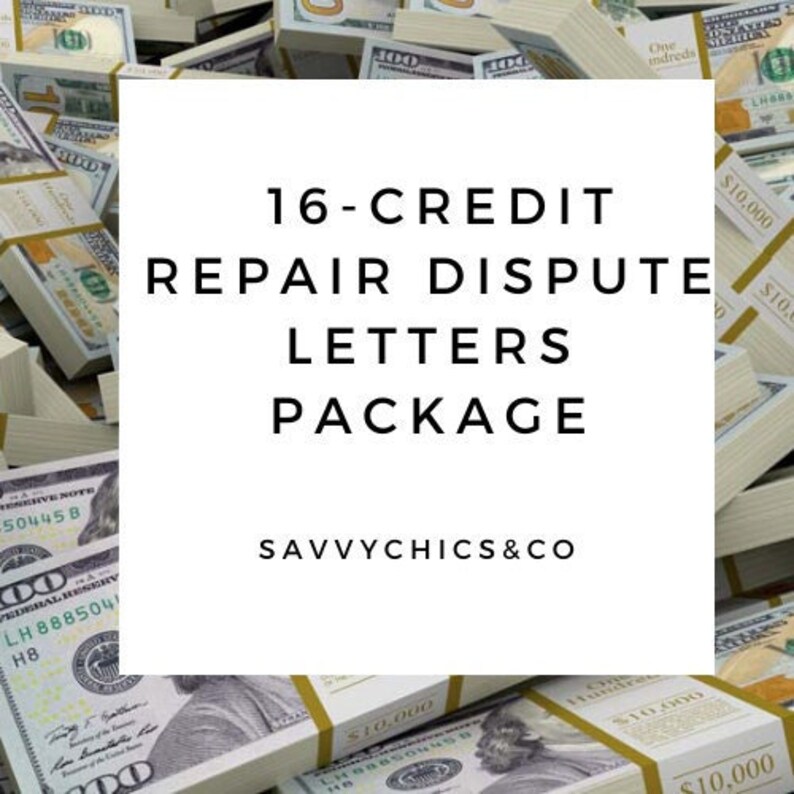 16 Credit Repair Dispute Letters Package Etsy