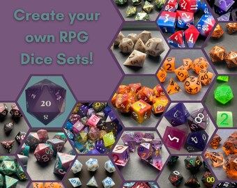 Juego de dados de borde afilado personalizado (9 piezas) para juegos de rol