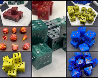 ¡Juegos de dados de las casas de Harry Potter/Hogwarts! Para juegos de rol o dados de seis caras.