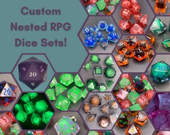 Juego de dados de rol anidados personalizados / Dados de borde afilado