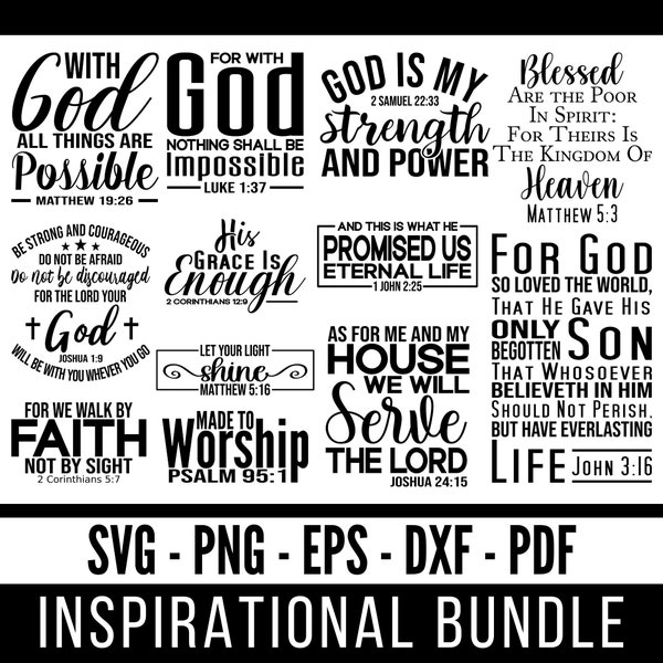Bible Quote SVG Bundle | Bible Verse | Faith SVG | Christian SVG | Religious svg | Inspirational Bundle Svg | Scripture svg