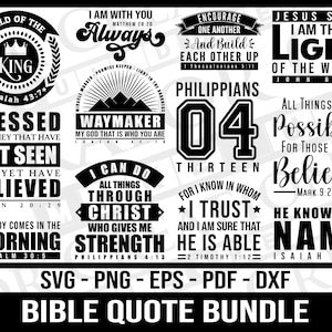 Bible Quote SVG Bundle | Bible Verse | Faith SVG | Christian SVG | Religious svg | Inspirational Bundle Svg | Scripture svg | png quotes