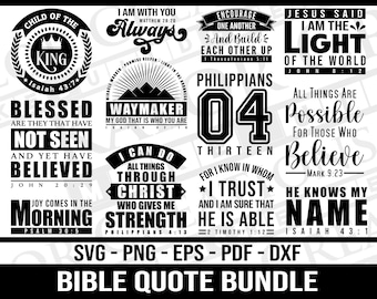 Bible Verse SVG Bundle | Christian Faith Quotes (Digital Files)