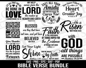 Bible Verse SVG Bundle | Christian Quote Graphics (svg, png, eps, dxf, pdf)