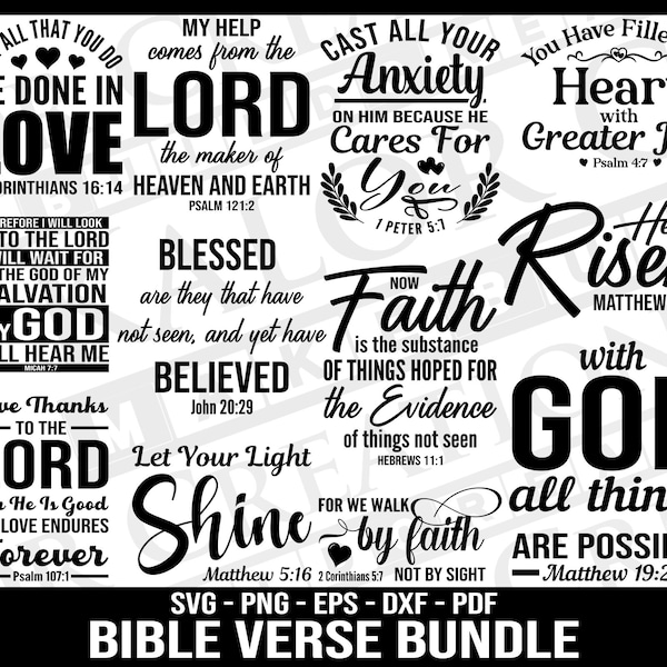 Bible Verse SVG Bundle | Bible Quote SVG | Faith SVG | Christian svg | Religious svg | Inspirational Bundle Svg | Scripture svg