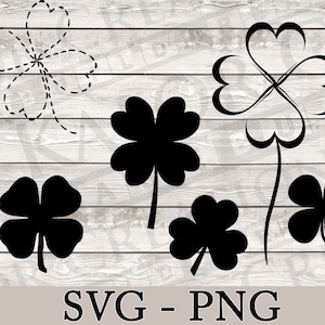 Clover SVG, PNG, Descarga digital, Silueta