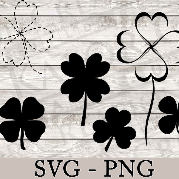 Kleeblatt SVG, PNG, Digitaler Download, Silhouette