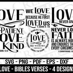 Christian SVG - Bible Verse SVG - Love Never Fails svg - Love Is Patient - Bible Quote SVG Bundle - Bible verse png