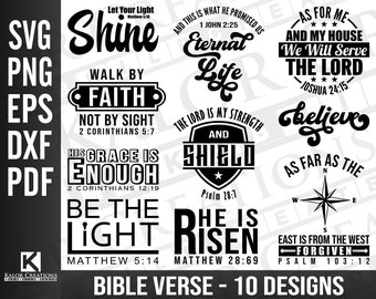 Bible Verse SVG Bundle | Christian Faith, Inspirational Quotes (Digital Download)