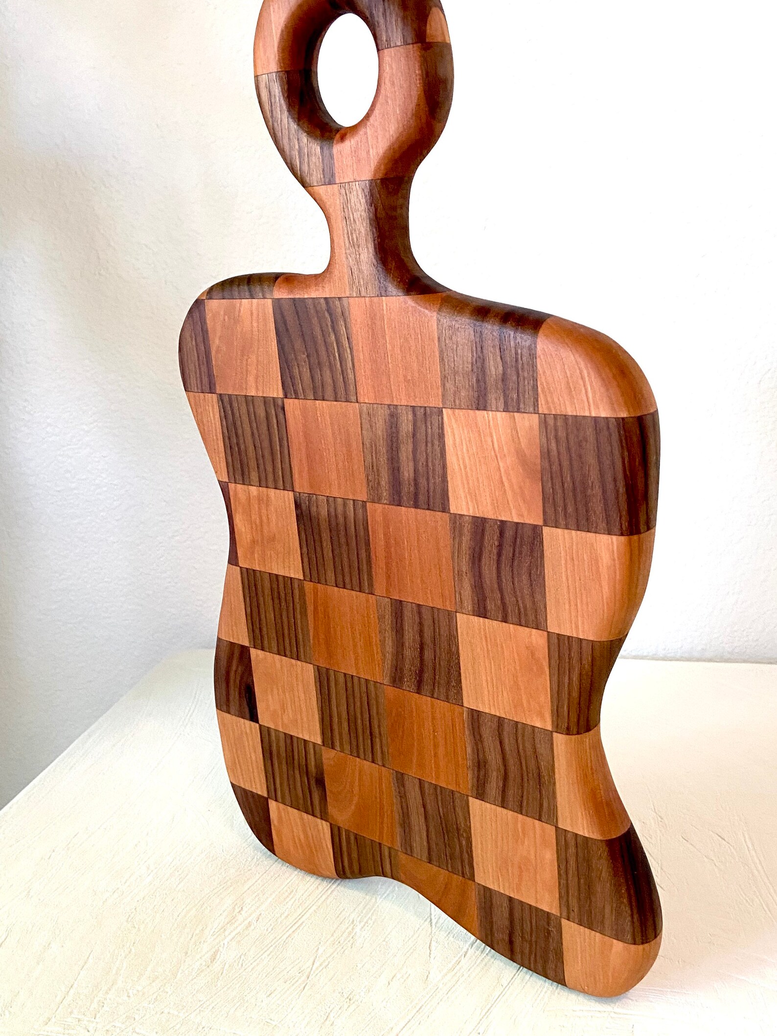 Wiggly Organic Checkered Cutting Board Etsy
