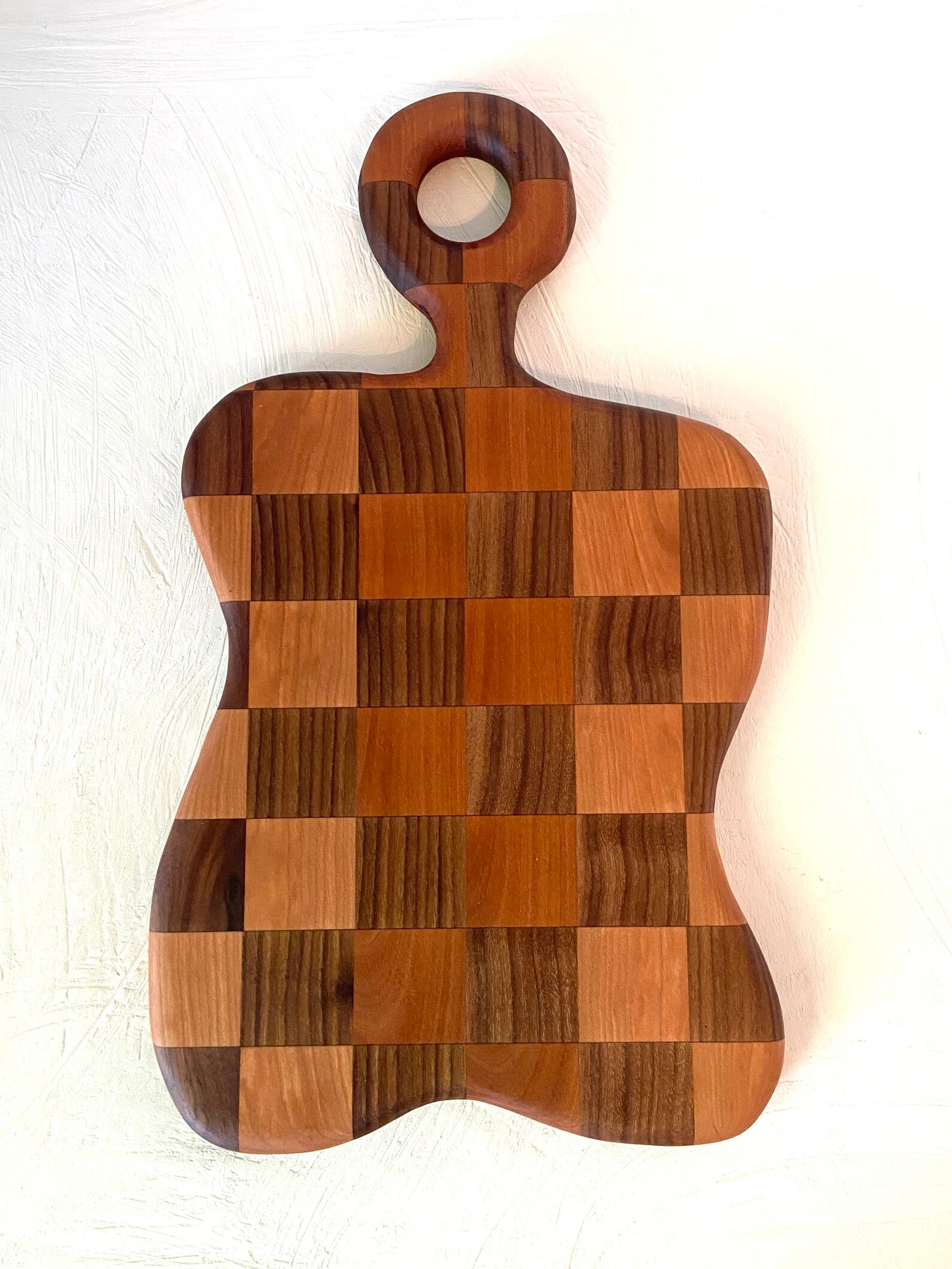 Wiggly Organic Checkered Cutting Board Etsy