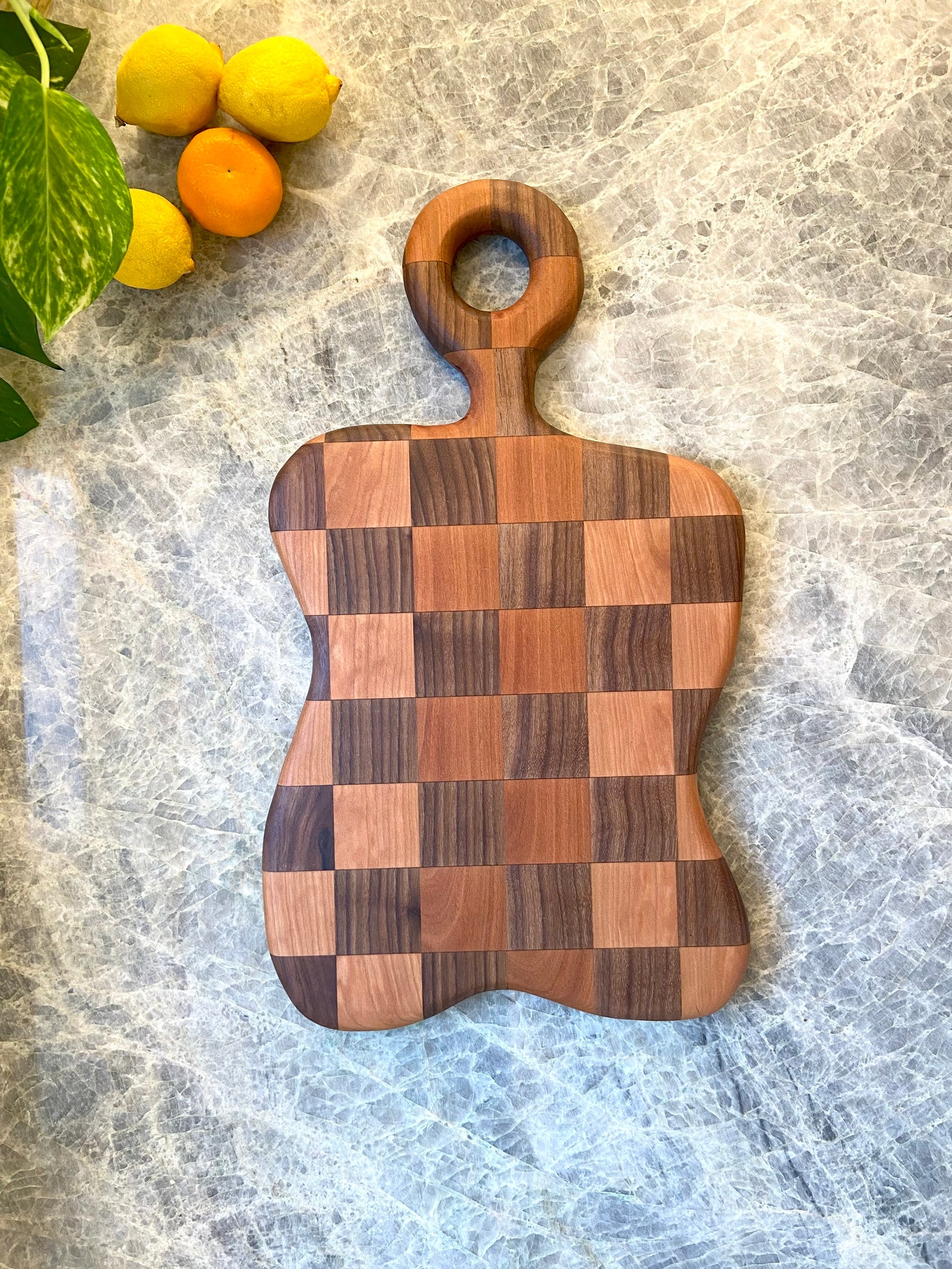 Wiggly Organic Checkered Cutting Board Etsy