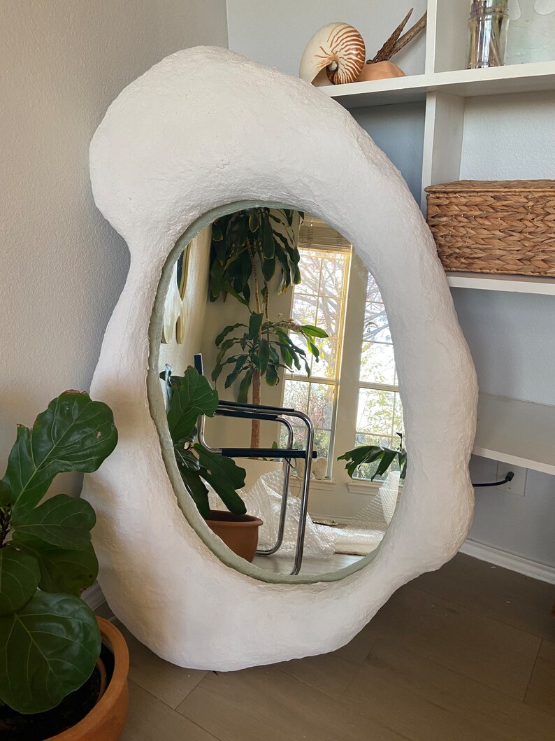 Large Custom Oval Plaster Mirror Etsy
