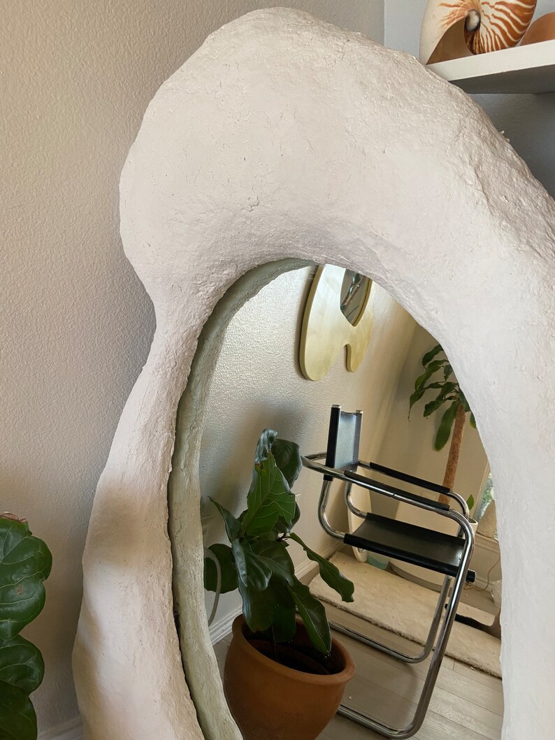 Large Custom Oval Plaster Mirror Etsy