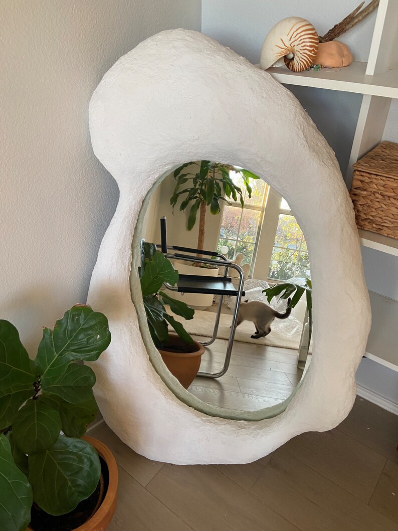 Large Custom Oval Plaster Mirror Etsy