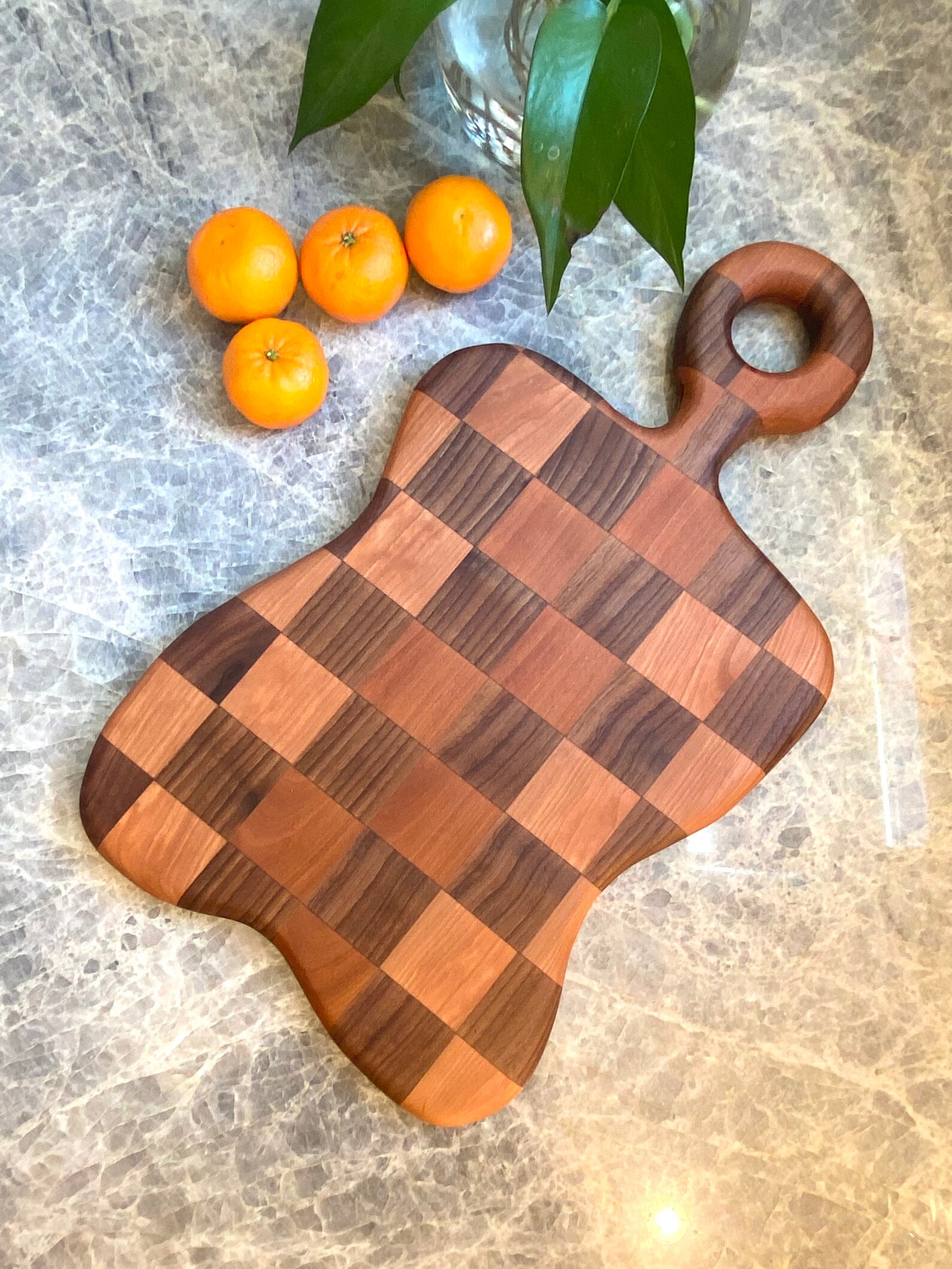 Wiggly Organic Checkered Cutting Board Etsy