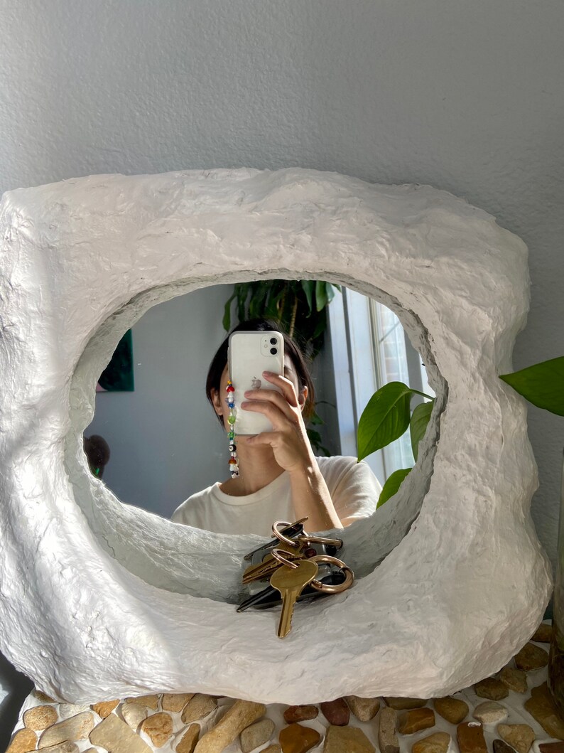 Organic Plaster Mirror Etsy