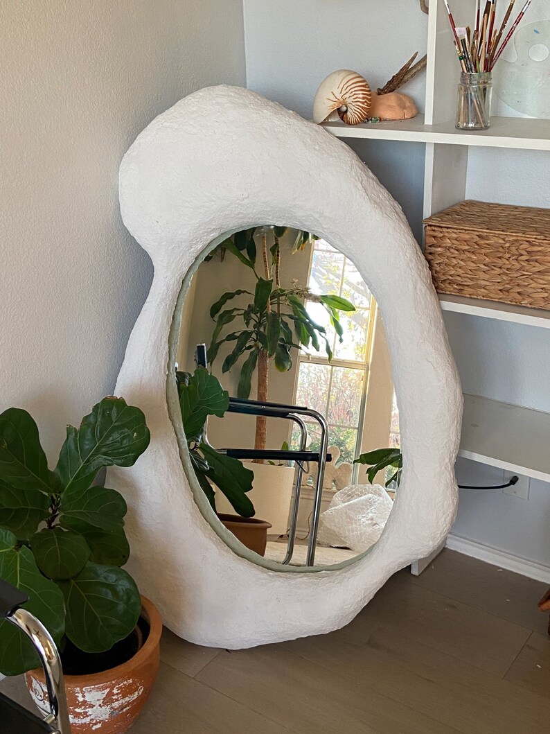 Large Custom Oval Plaster Mirror Etsy