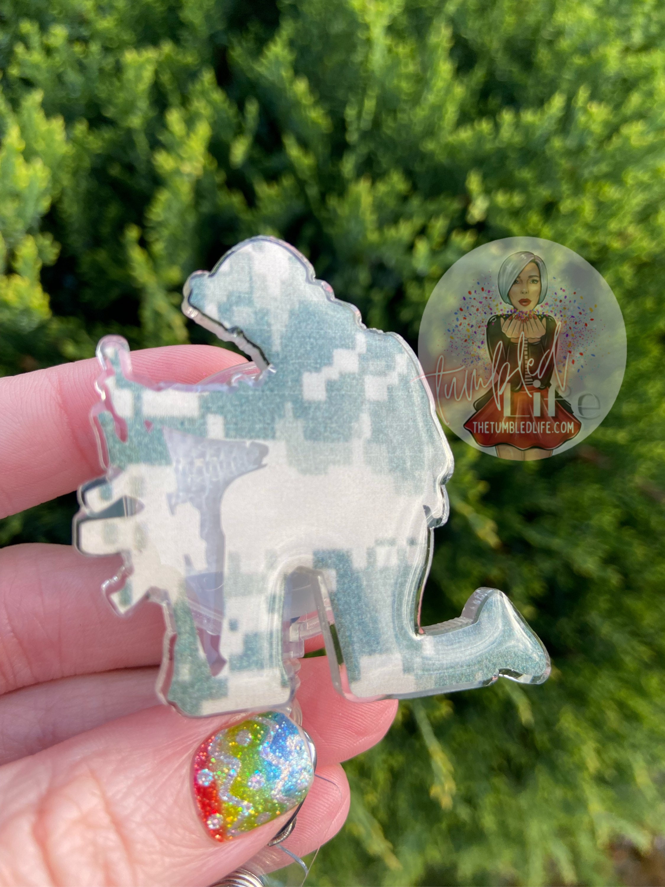 American Soldier Badge Reel Military Support Keycard Etsy