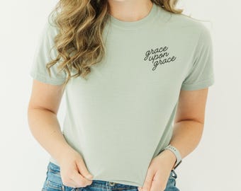 Grace Upon Grace Christian T-Shirt: Minimalist Bible Verse Tee