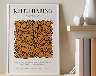 Keith Haring Party Of Life Poster, Keith Haring Art Exhibition Poster, Keith Haring Print, Keith Haring Wall Decor, Party Of Life Poster