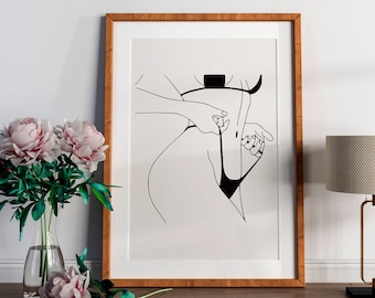Female Figure Line Art Print, Woman Body Illustration (Digital Download)
