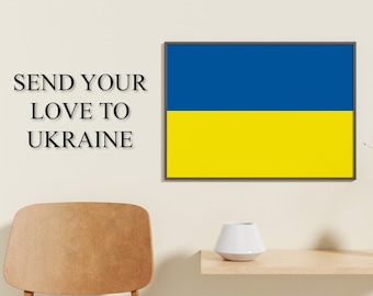 Ukraine Flag Art Print, Support Ukraine (Digital Download)