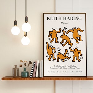 Keith Haring Dancer Poster, Keith Haring Art Exhibition Poster, Keith Haring Party Print, Keith Haring Wall Decor, Party Of Life Poster
