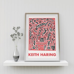 Fun Gallery Exhibition Poster, Keith Haring Print, Keith Haring Exhibition Poster, Pop Art Print, Fun Gallery Exhibition, Digital Download