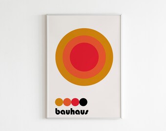 Bauhaus Ausstellung Weimar 1923 Print, Geometric Color Block Circles (Digital Download)