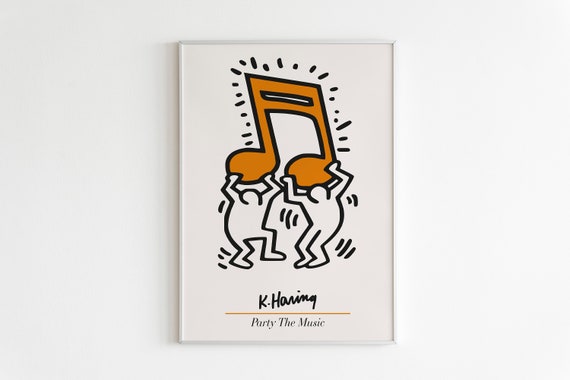 Keith Haring Music Poster, Pop Art Exhibition Print (digital