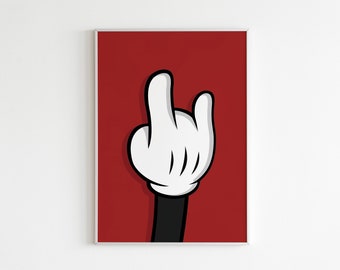 Mickey Mouse Hand Sign Print, Nursery Decor (Digital Download)