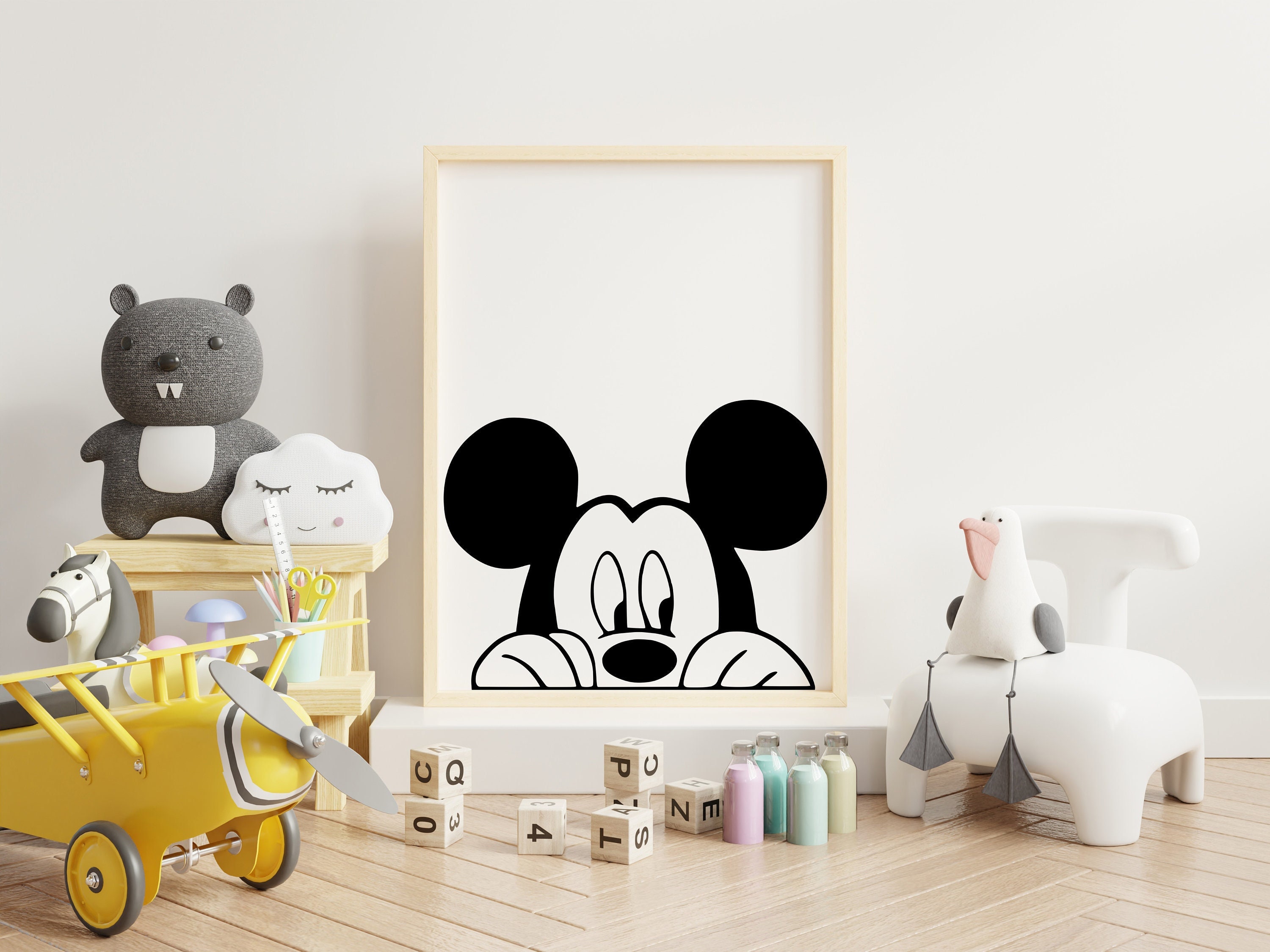 poster décoration mickey baby 1 an pas cher
