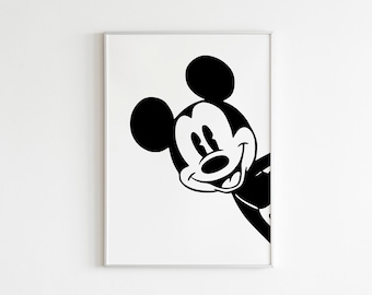 Mickey Mouse Poster, Mickey Mouse Print, Kids Room Wall Art, Nursery Decor, Birthday Gift, Mickey Mouse Art Mickey Birthday Digital Download