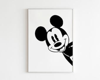 Mickey Mouse Wall Art Print, Kids Room Decor (Digital Download)