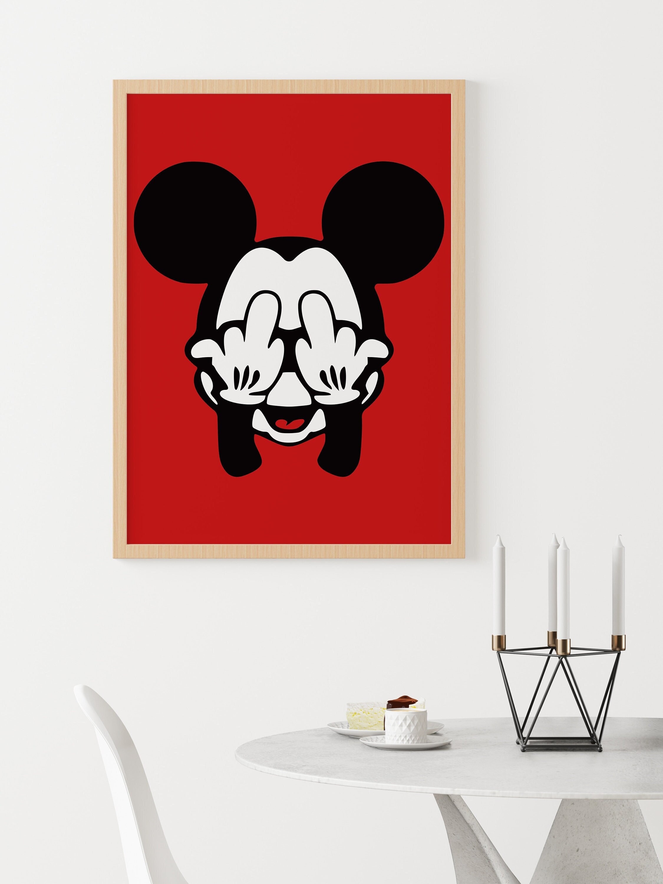 ヴィンテージ FUCK MICKEY ファック ミッキー 中指 タンクトップ 男女兼用 モノグラム FUCK 悪ミッキー Tシャツ（黒）の通販 by