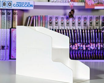 Compact Manga Display Stand – Double-Row Organizer, Collectible Bookcase