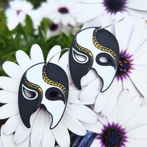 Handmade Manga Mask Earrings or Necklace - Unique Anime Jewelry Gift for Her