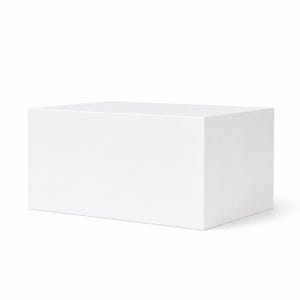 May include: A solid white rectangular block with a smooth, matte finish. The object features clean, sharp edges and a uniform, opaque white colour throughout its entire structure, presenting a simple geometric form with no visible markings or textures.