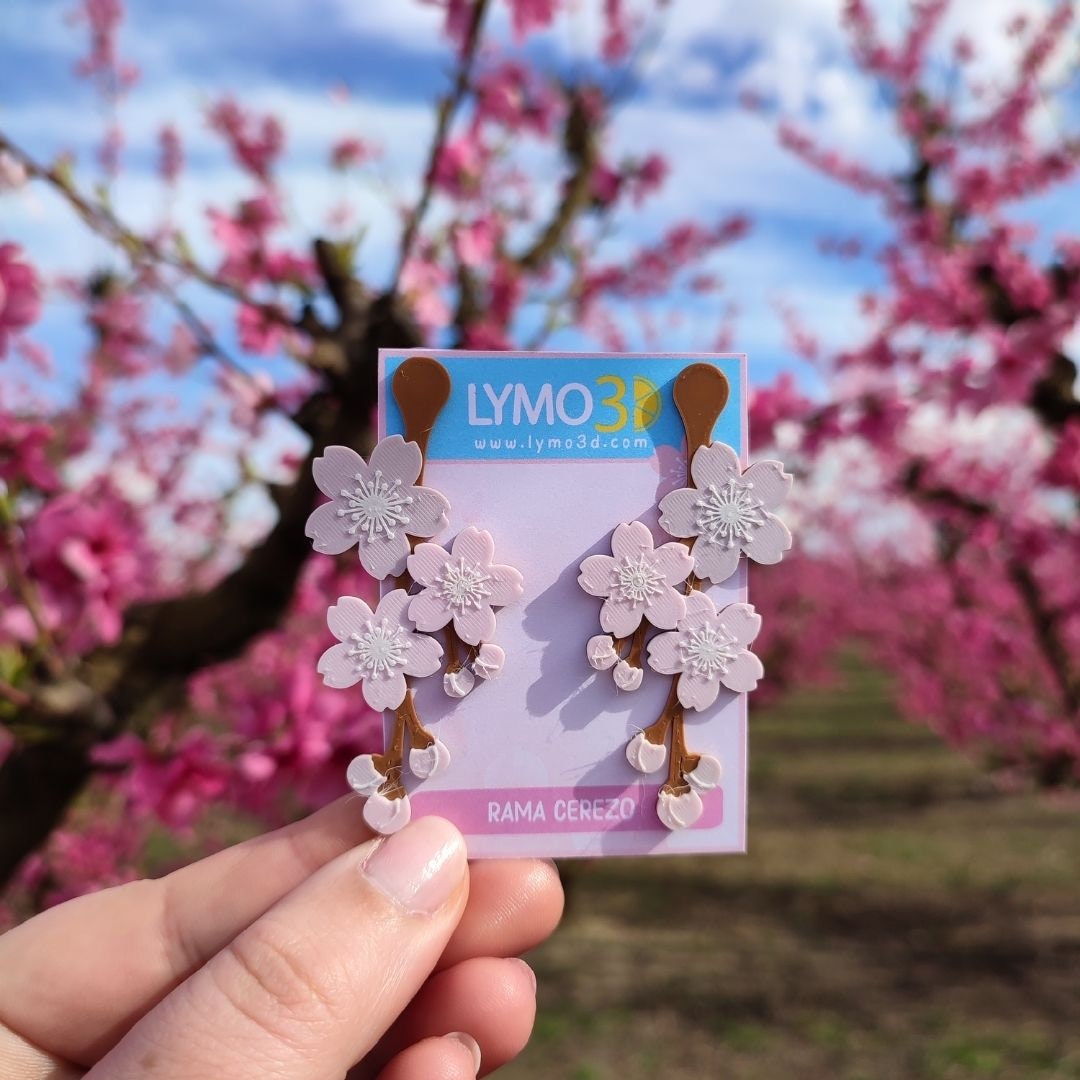 Flowers Earrings Cherry Branch Earrings spring lovers gift Etsy España