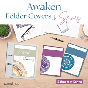Aboriginal Folder Covers & Spines | Canva Template | Teacher Educator | Awaken | Indigenous classroom organisation