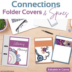 Aboriginal Folder Covers & Spines | Canva Template | Teacher Educator | Connections | Indigenous classroom organisation